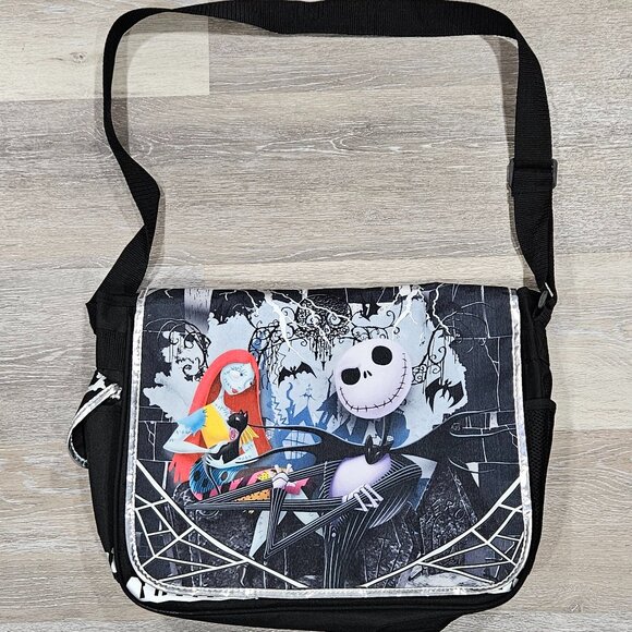 Disney Nightmare Before Christmas Jack & Sally Large Messenger Laptop Bag 🎃 - Picture 2 of 9
